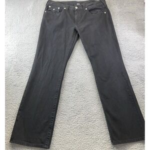 True Religion Ricky T Flap‎ MOZ859BJ9V Men's Sz 38 Black Section Straight Jeans